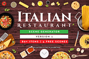 Italian Restaurant Scene Generator, a Product Mockup by relineo.mock-ups (Thumbnail 1 of 5)