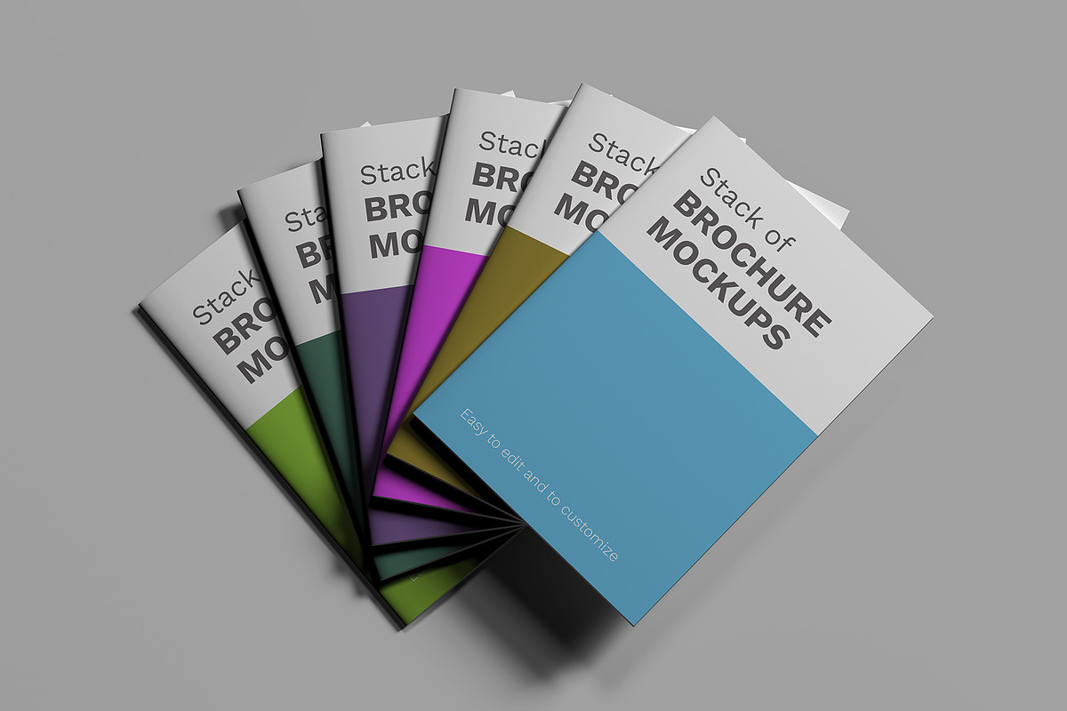 Stacked Brochure Mockup Kit 11 Views, a Books & Magazine Mockup by Illusiongraphic (Photo 8 of 28)