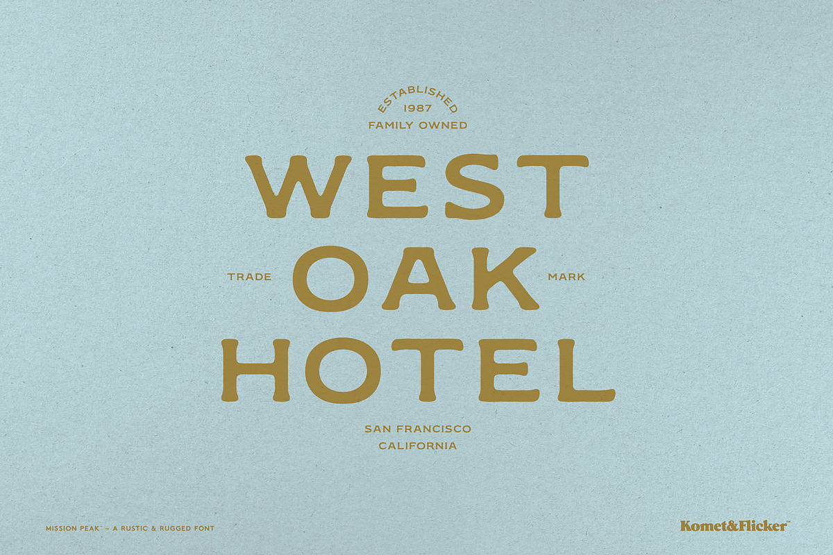 Mission Peak - A Rugged Font, a Serif Font by Komet & Flicker (Photo 9 of 15)