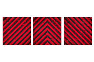 Warning sign with red and black