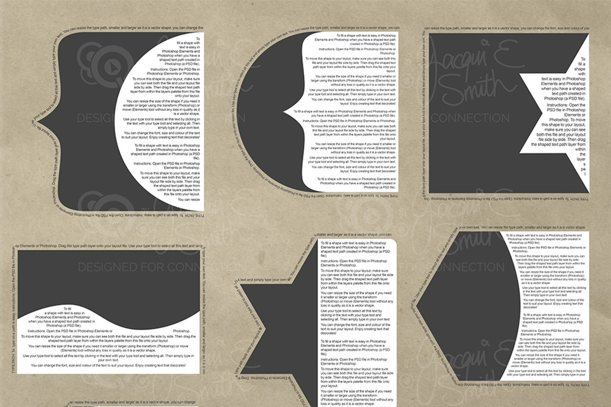 Shapes Plus Layered Text Paths, a Templates & Theme by WhiteSpace Design Studio (Photo 2 of 2)