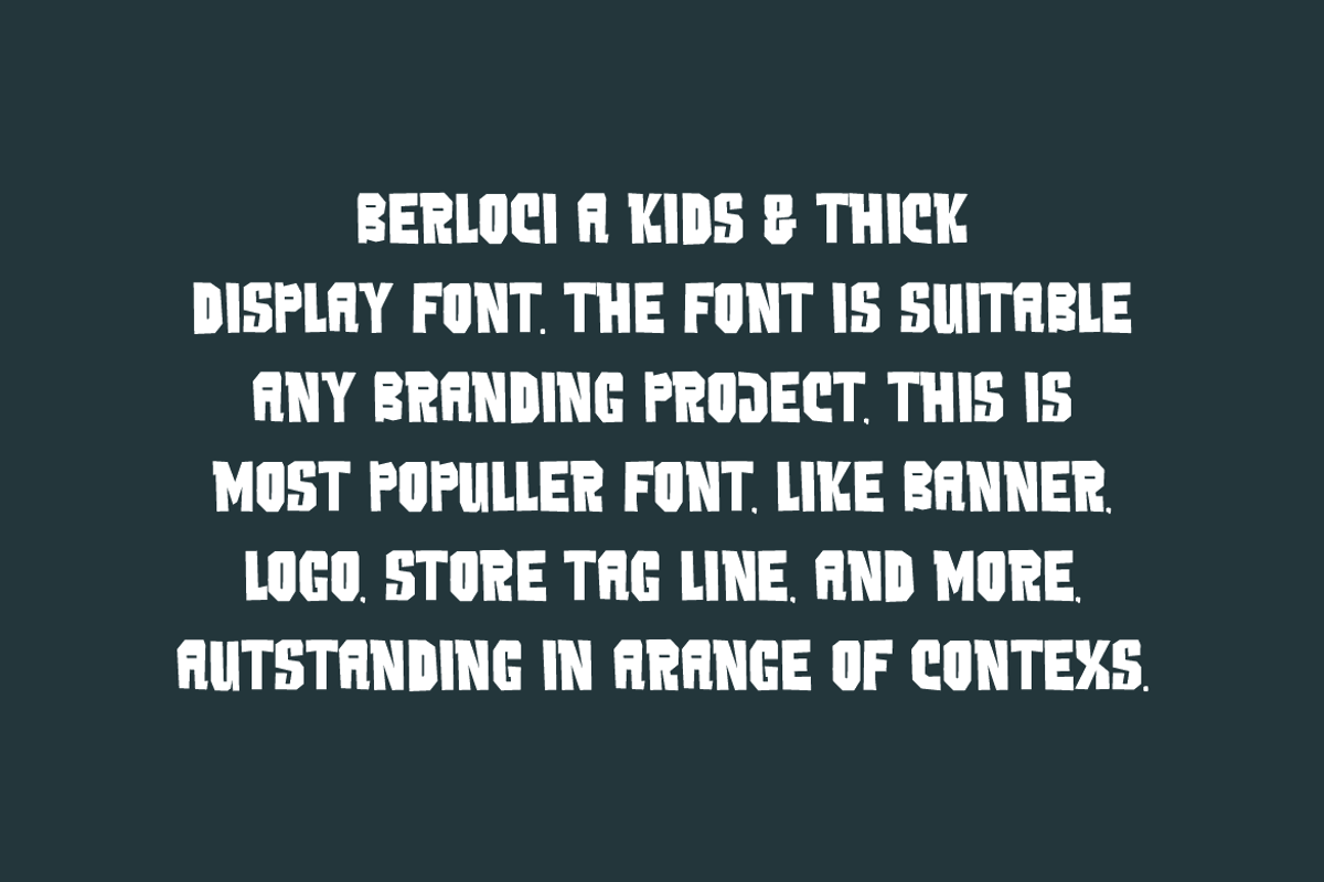 Berloci - Thick Font, a Sans Serif Font by Iqsiart Studio (Photo 2 of 6)