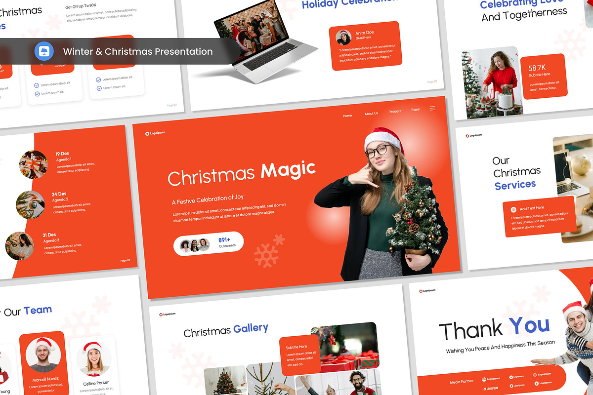 Winter And Christmas Theme Keynote, a Presentation Template by Antstheme (Photo 1 of 2)
