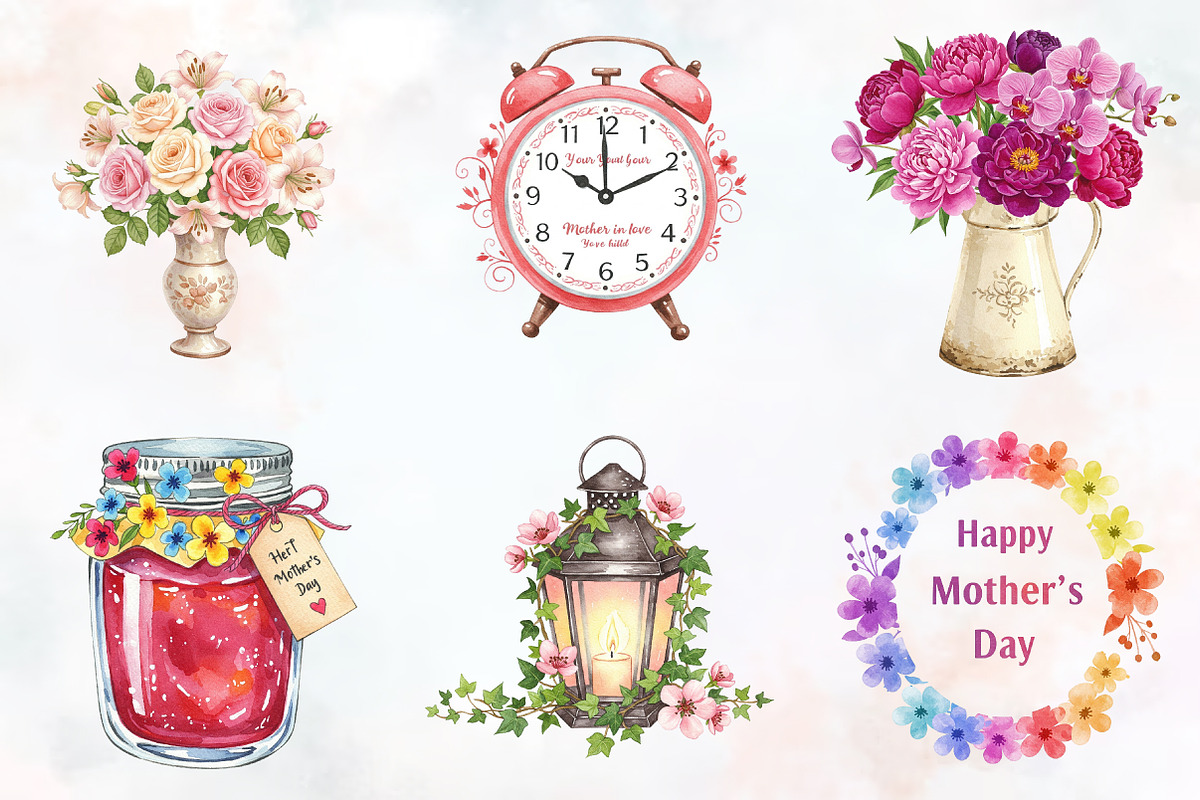 Hand-Painted Mother's Day Clipart, an Illustration by RobertsArt (Photo 7 of 7)