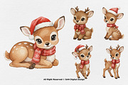 15 Bundle Watercolor Christmas Deer, an Animal Illustration by Morspective (Thumbnail 7 of 8)