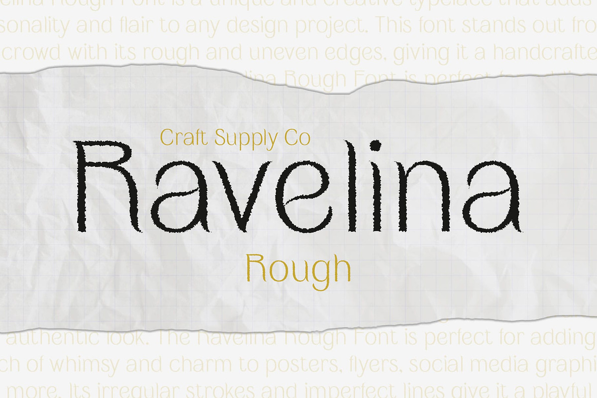 Ravelina Rough, a Sans Serif Font by Craft Supply Co. (Photo 1 of 8)