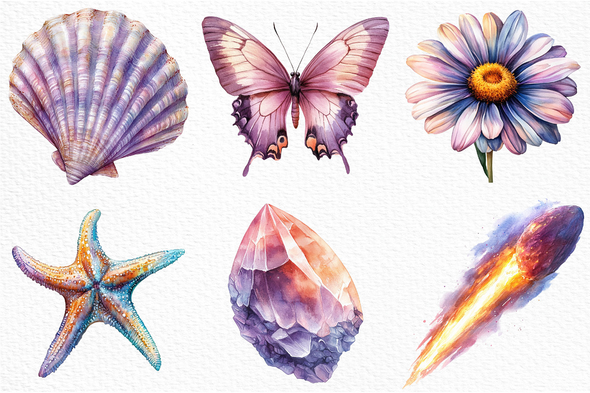 Watercolor Pastel Whispers Clipart, an Illustration by Craft Nest (Photo 2 of 6)