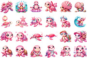 Pink Sea Turtle Clipart, an Illustration by Sublimation Artist (Thumbnail 2 of 6)