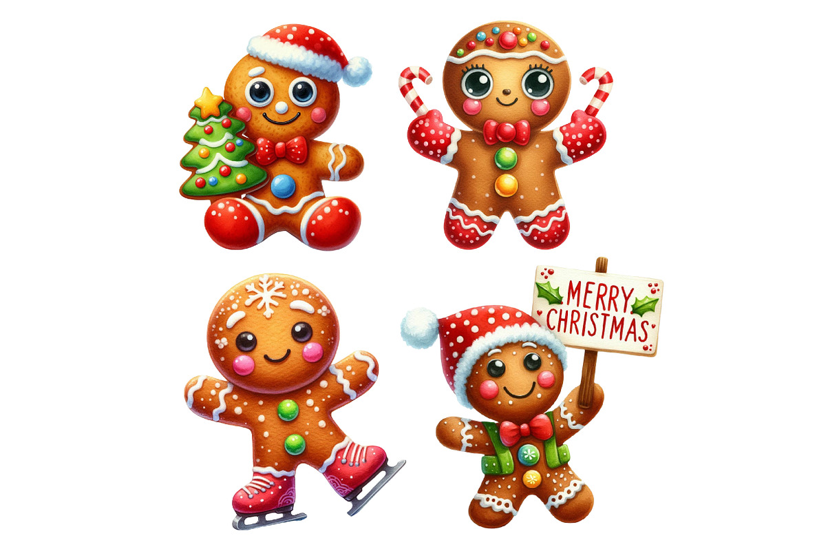 Christmas Gingerbread Man Cookie Cli, an Illustration by Designworld (Photo 4 of 4)