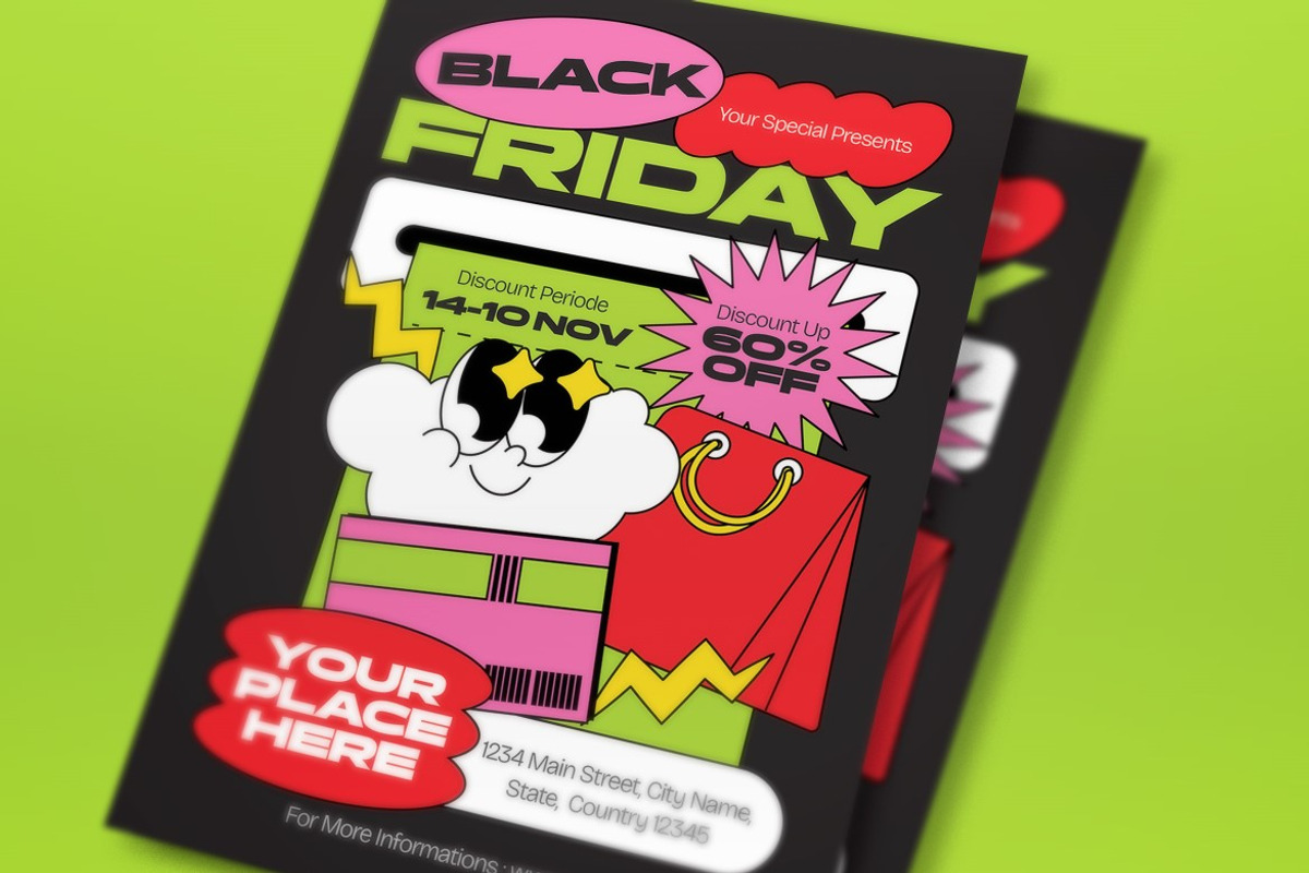 Black Green Black Friday Flyer Set, a Flyer Template by graphicook (Photo 2 of 3)