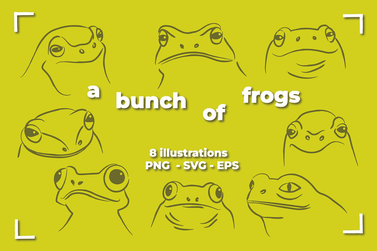 a bunch of frogs (8 SVGs), an Animal Illustration by Bonfloret Studio (Photo 1 of 5)