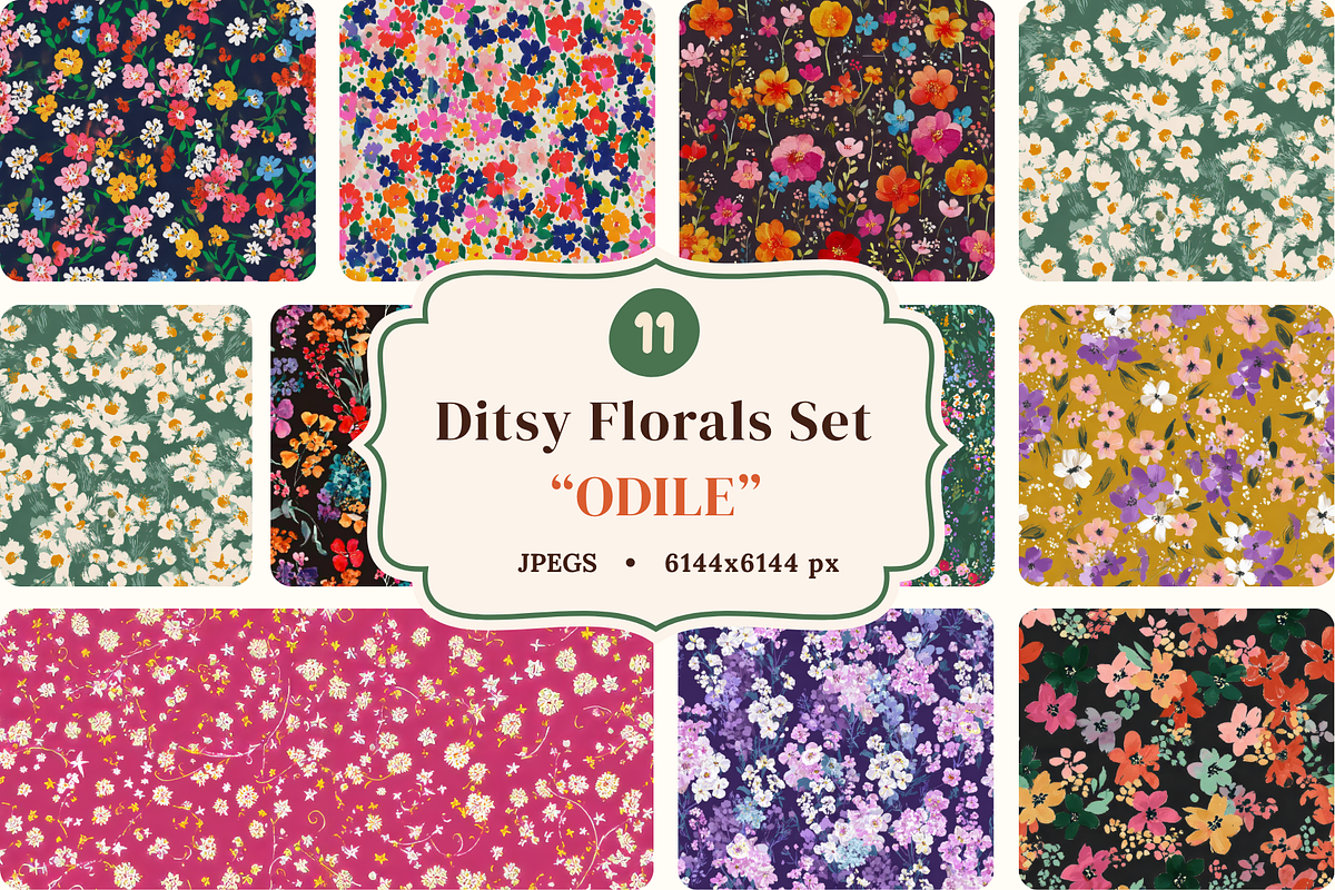 Bold Ditsy Floral Seamless Patterns, a Pattern Graphic by Ninterints (Photo 1 of 17)