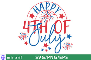 Happy 4th of July SVG PNG Design, a Graphic by mh_arif