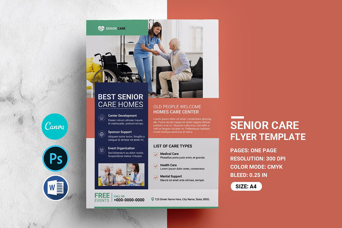 Senior Care Flyer, a Flyer Template by retrographix (Photo 1 of 3)