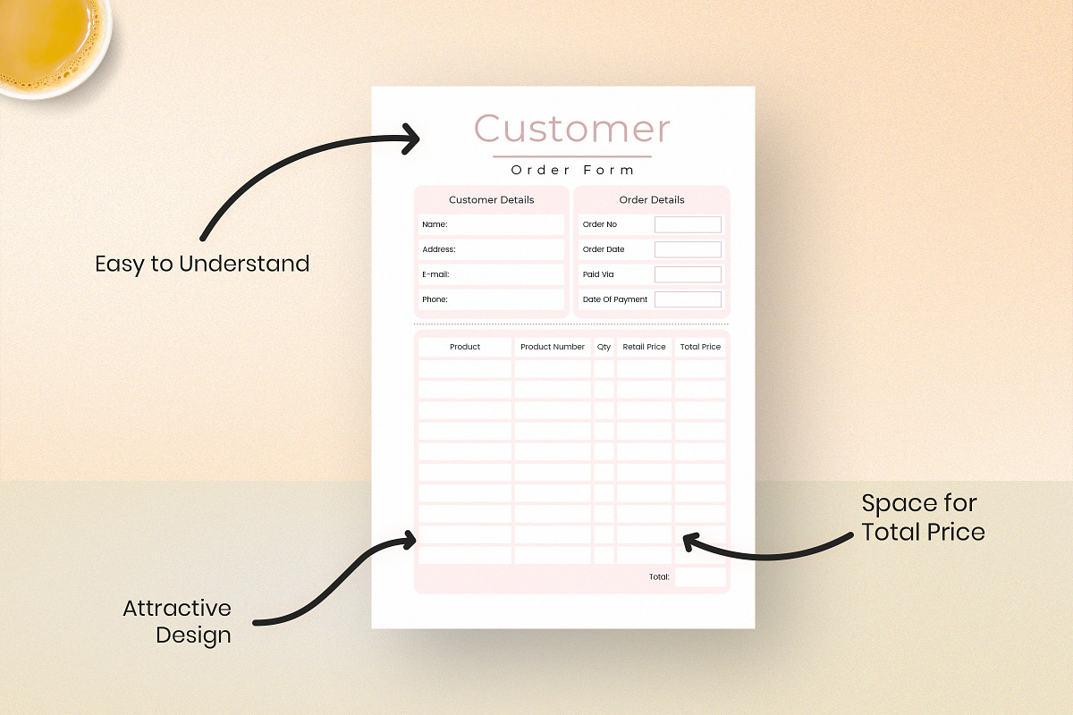 Customer Order Form Printable, a Templates & Theme by Snapybiz (Photo 3 of 3)