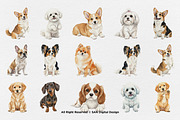 15 Bundle Watercolor Small Dog Pet, an Animal Illustration by Morspective (Thumbnail 8 of 8)