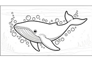 Whale Line Art Vector Bundle, an Illustration by yasushie (Thumbnail 35 of 51)