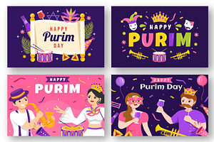 17 Happy Purim Day Illustration