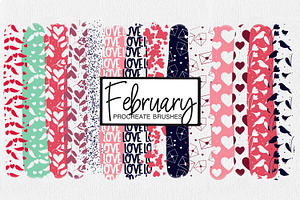 February Procreate Pattern Brushes