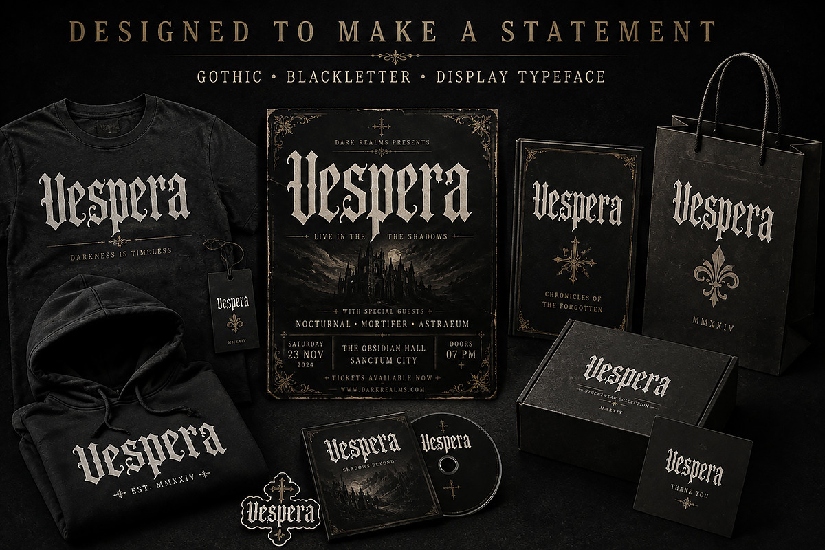 Vespera, a Blackletter Font by Wow Magic (Photo 2 of 4)