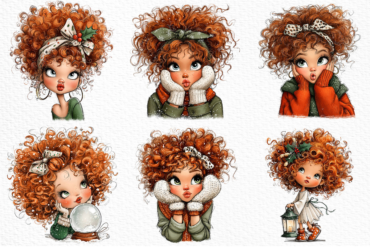Christmas Fashion Girl Clipart, an Illustration by Craft Nest (Photo 3 of 6)