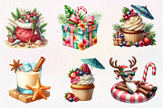 Summer Christmas PNG Watercolor, an Illustration by CreationArt (Thumbnail 4 of 9)