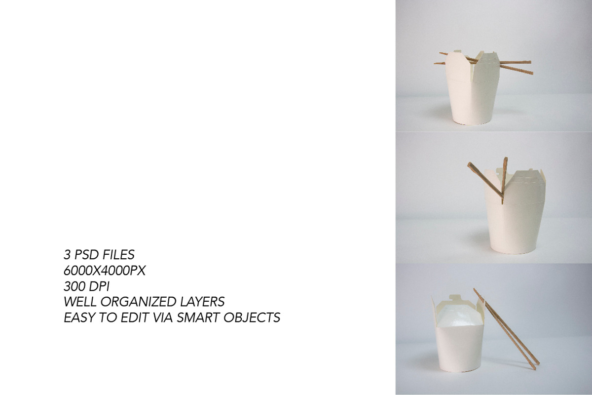 Noodle box food packaging Mockups., a Packaging Mockup by Almazova Dolzhenko (Photo 4 of 4)