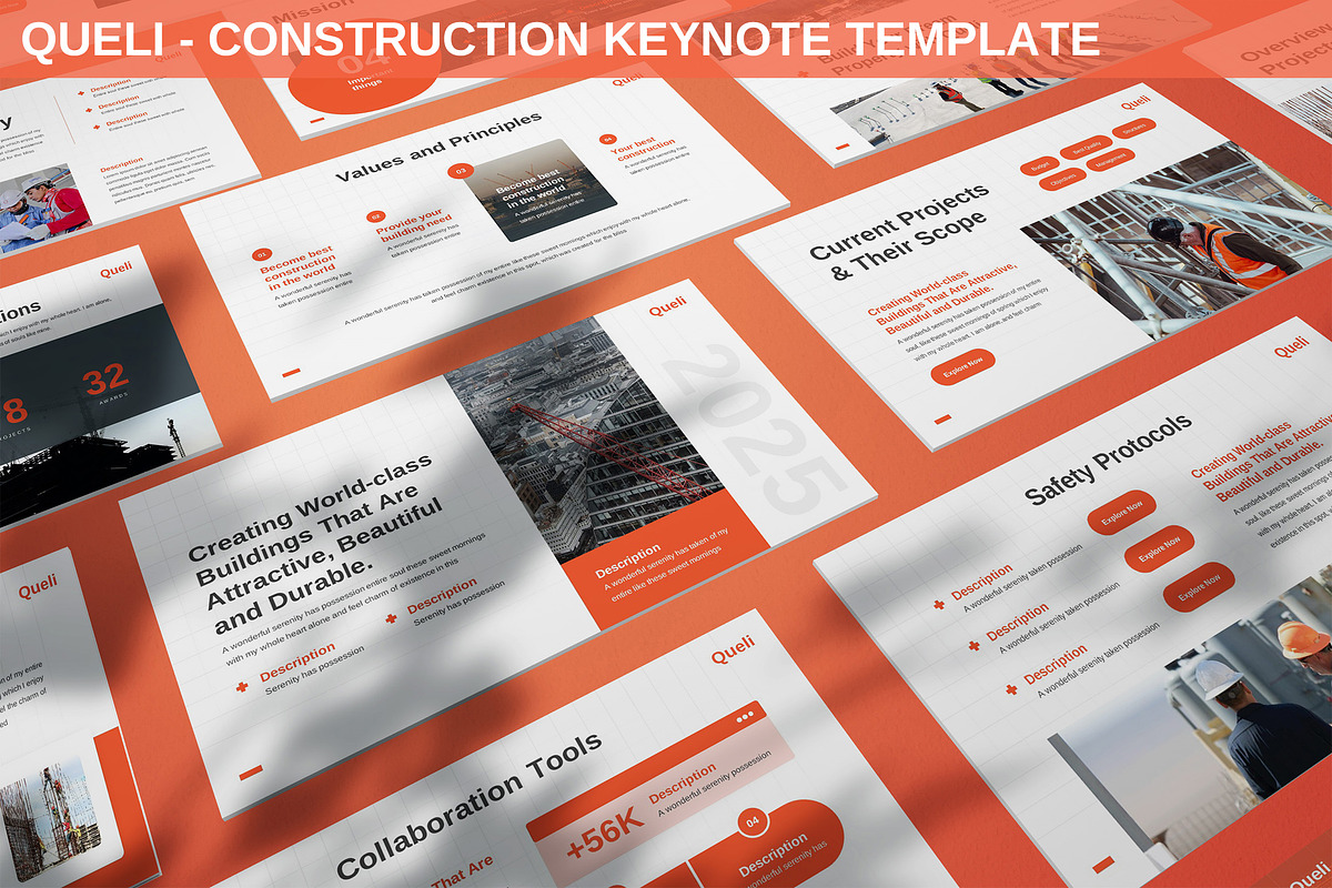 Queli - Construction Keynote Templat, a Design Template by SlideFactory (Photo 1 of 4)