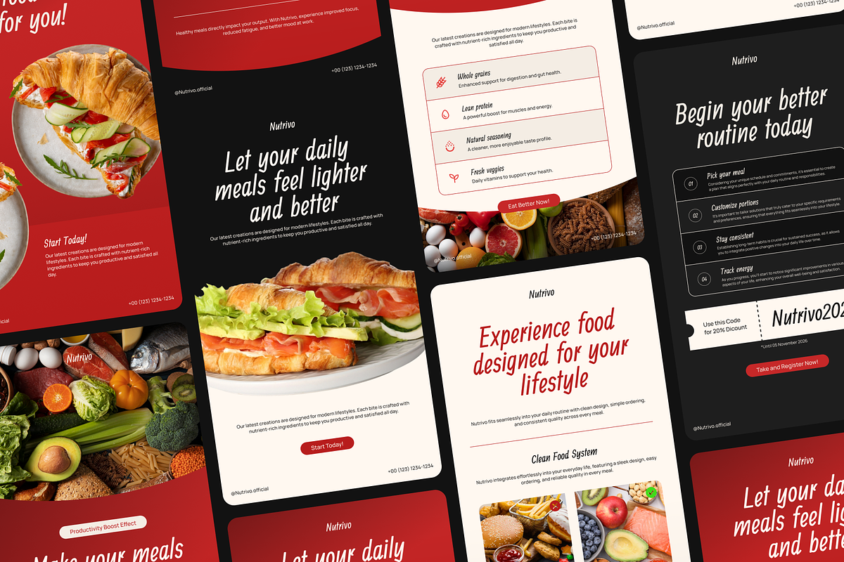 Nutrivo-Food & Beverage Social Media, a Social Media Template by SLAB! Design (Photo 8 of 8)