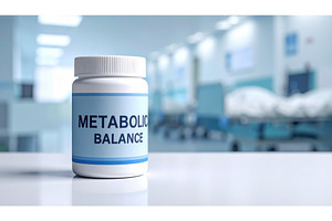 White bottle labeled metabolic, a Health & Medical Photo by Igor Tichonow