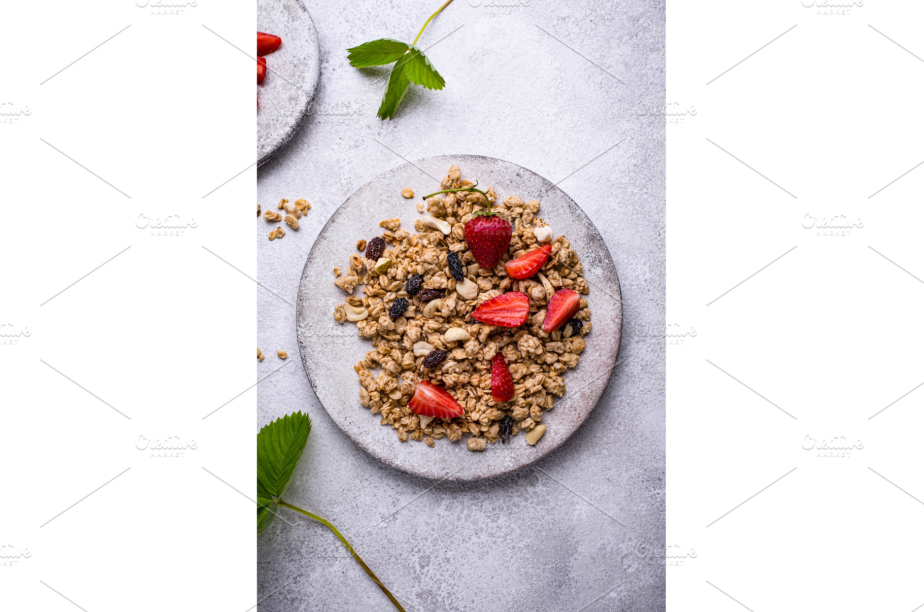 Homemade granola with fresh, a Food & Drink Photo by Yulia Furman