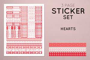 Planner Sticker Set - Hearts