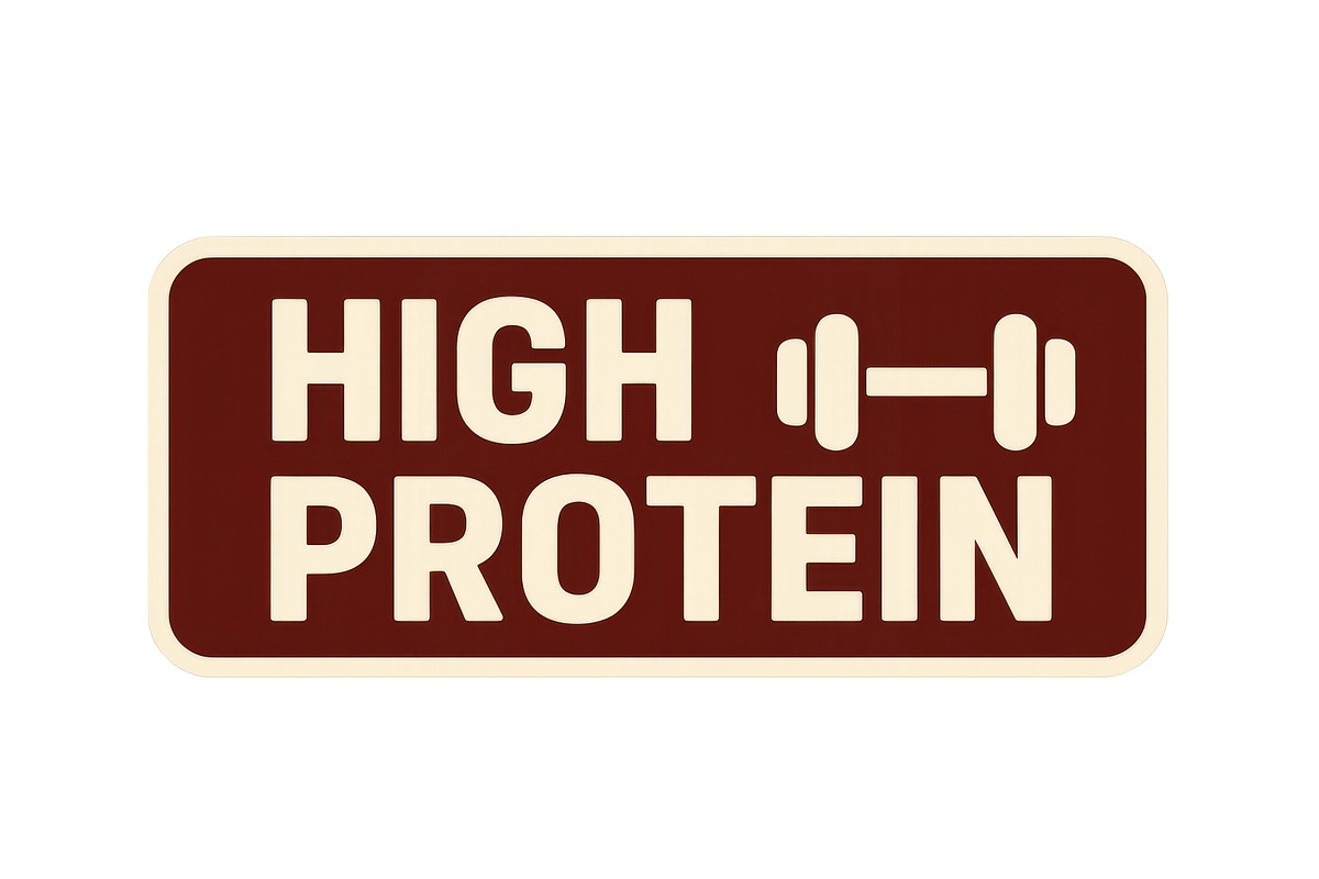 High protein label sticker with weig, an Illustration by Dvoevnore photos