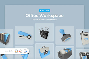 Office Documents 3D Icons Pack, a Work Illustration by twinstd