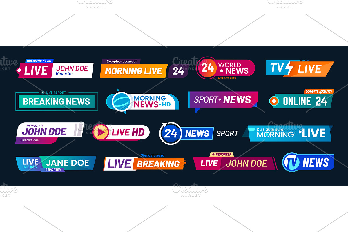 Tv news bar, third lower banner, an Illustration by Vector Tradition