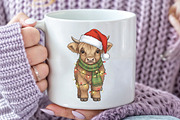 Christmas Lights Highland Cow PNG, an Illustration by CraftArtStudio (Thumbnail 3 of 4)