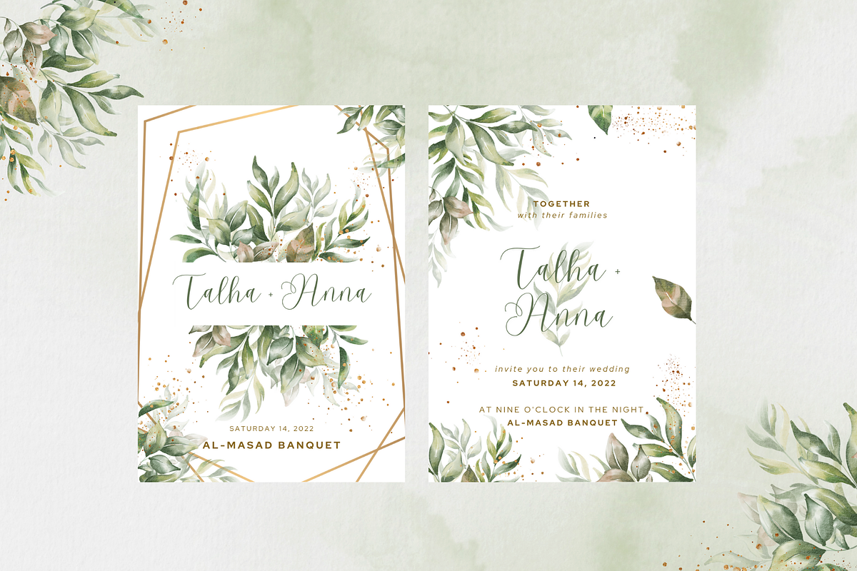 Fresh & Leavey Wedding Invitation, an Invitation Template by Weddinginvitation by Fati (Photo 1 of 2)