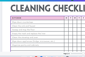 Cleaning Checklist (Editable)