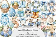 Pastel Blue Easter Clipart, a Seasonal Illustration by Design Market (Thumbnail 1 of 5)
