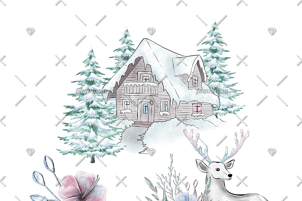 Winter Fairytale Cliparts, an Illustration by Phantasia Design (Photo 2 of 8)