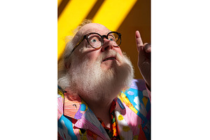 Elderly caucasian male pointing, a Person Photo by Lermont51