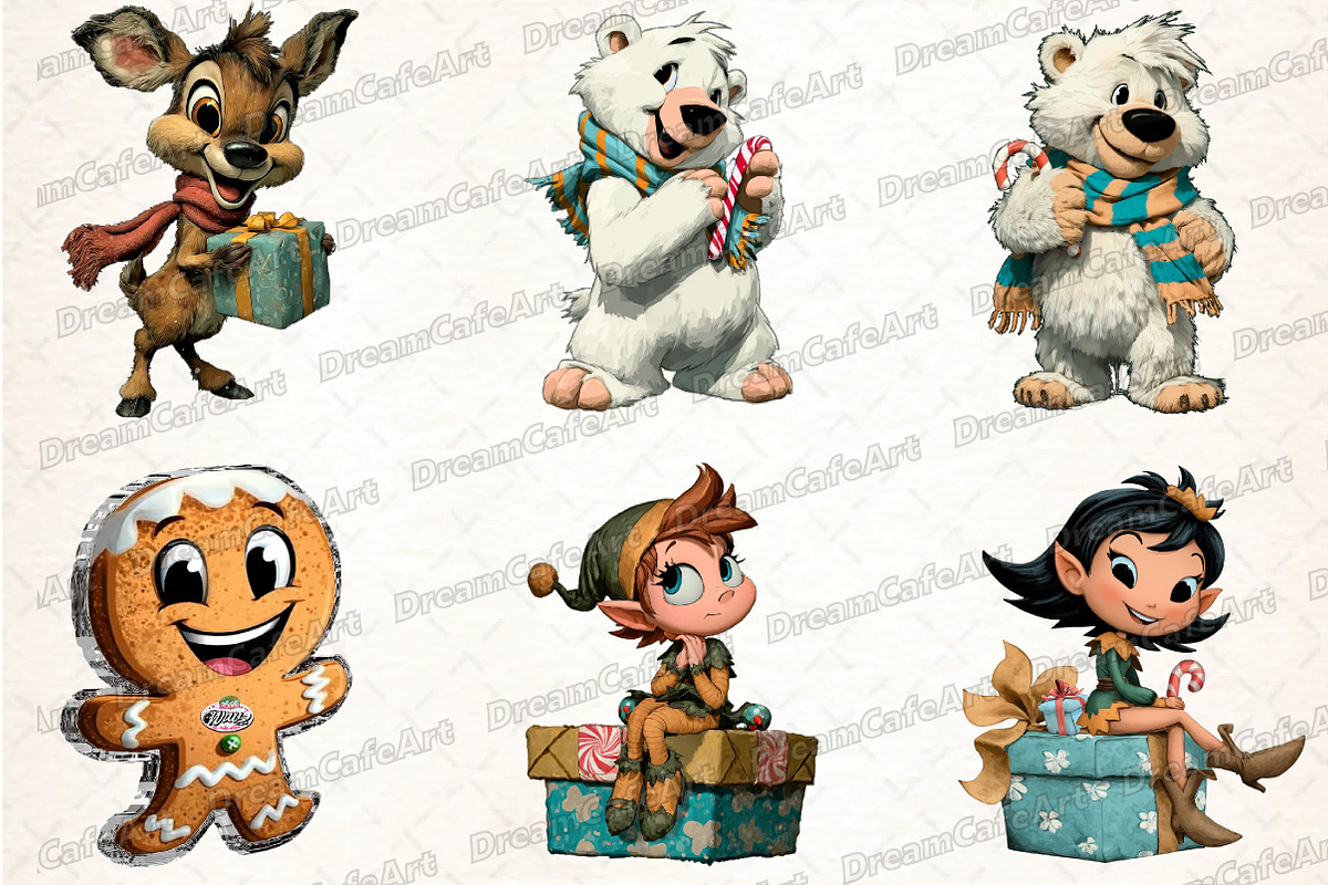 Funny Christmas  Clipart, an Illustration by DreamCafeArt (Photo 5 of 8)