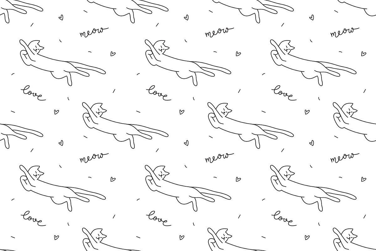 Cats, 9 seamless patterns!, a Pattern Graphic by redcollegiya design (Photo 3 of 7)