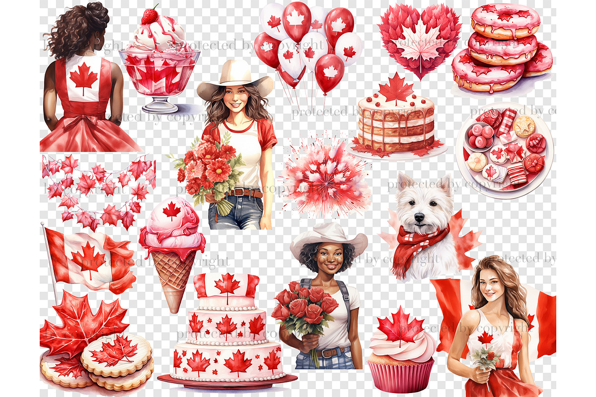 Canada Day Clipart, a Person Illustration by GlamArtZhanna (Photo 5 of 6)