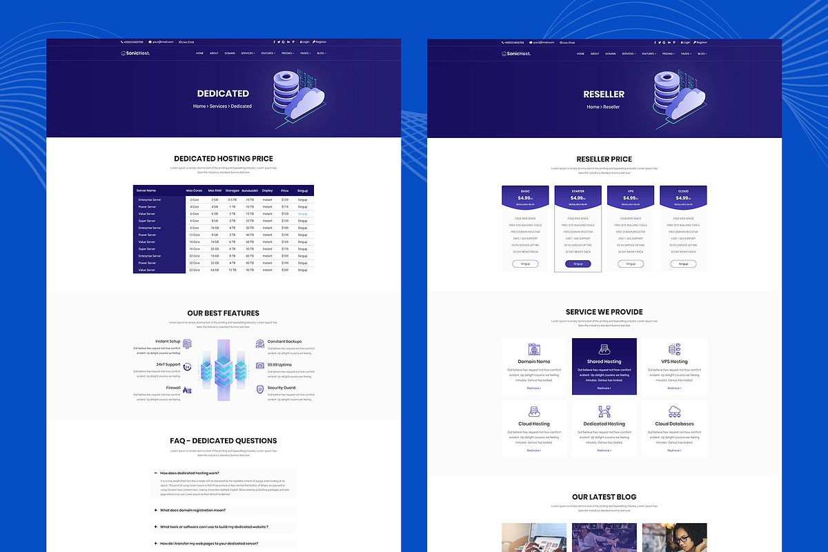 SonicHost-Web Hosting HTML Template, a HTML Template by THESOFTKING (Photo 3 of 3)