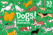 Dogs! Vector Clip Art Illustrations, an Animal Illustration by rouxsupplyco (Thumbnail 1 of 12)