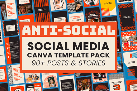Anti-Social Social Media Canva Pack, a Social Media Template by The Design Underbelly