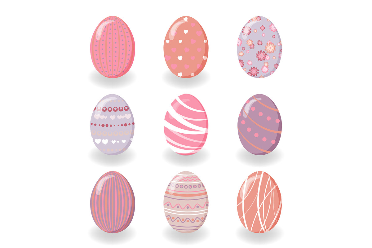 Set of vector cute Easrer Bunny, an Illustration by Manuna (Photo 4 of 4)
