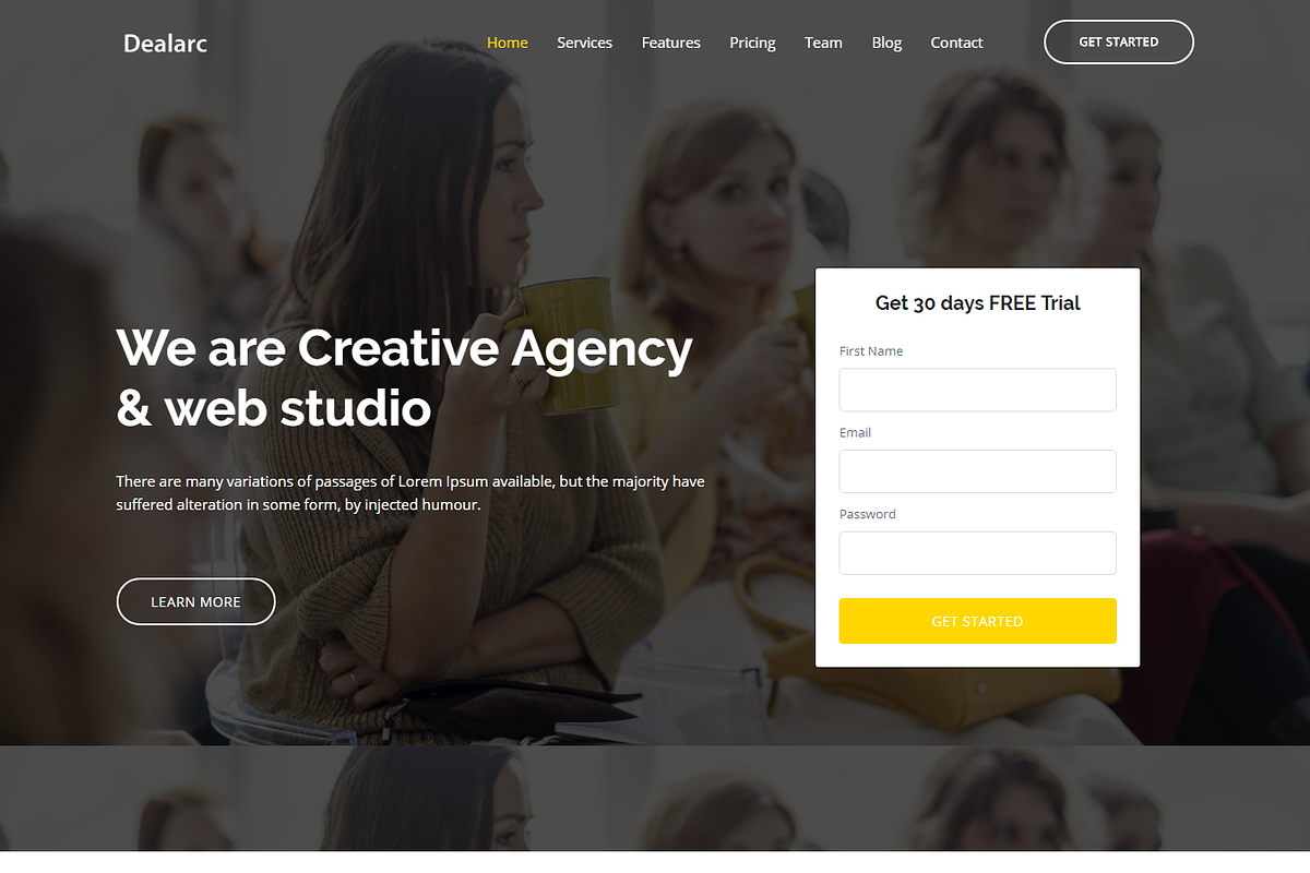 Dealarc - Landing Page Template, a HTML Template by Pichforest Studio (Photo 2 of 5)