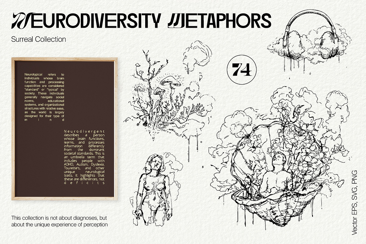 Neurodiversity Metaphors collection, a Healthcare Illustration by divanovskaya_nv (Photo 1 of 18)